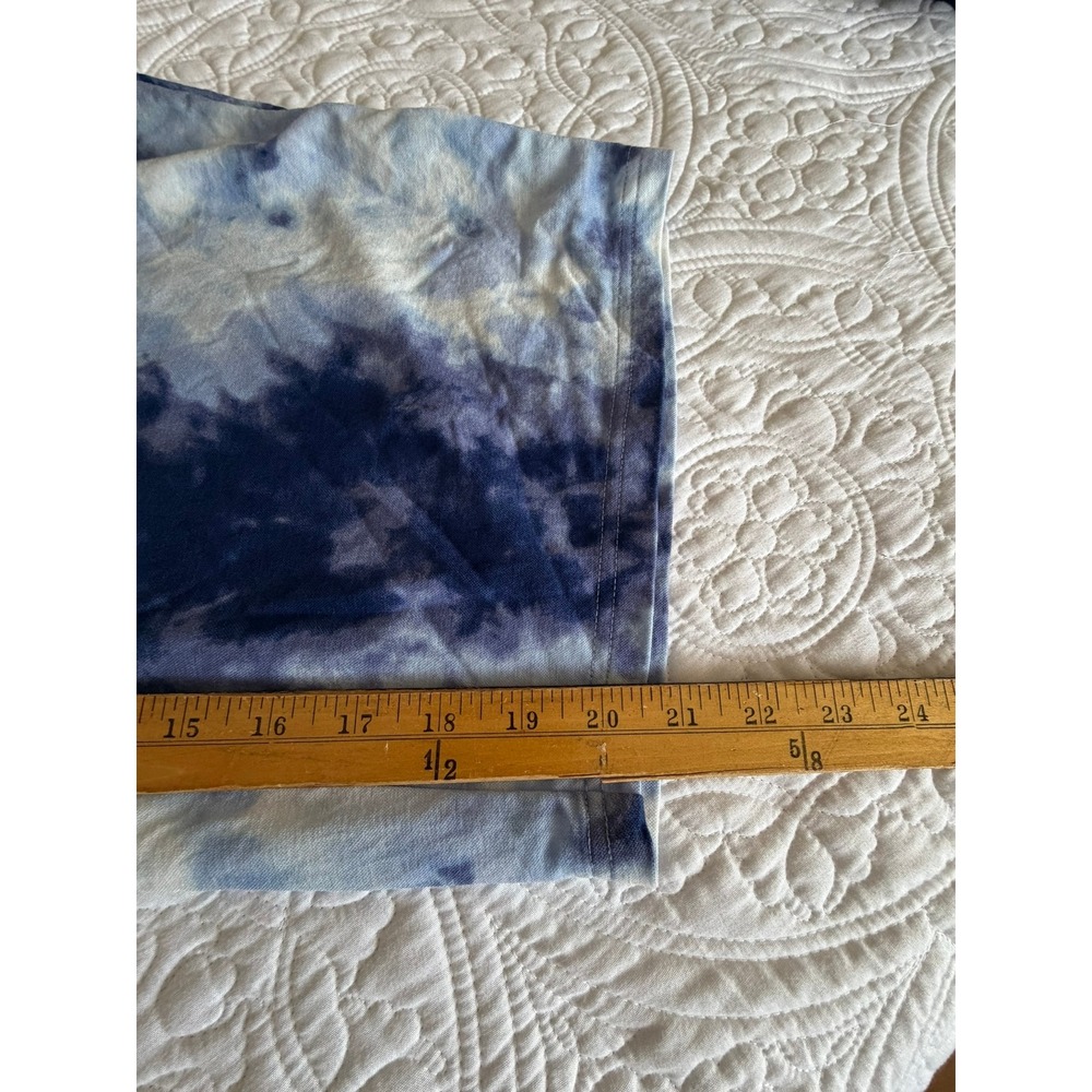 Belle Beach Kim Gravel Blue Tie Dye Cropped Lounge Pants 2X A603583 - Picture 3 of 8